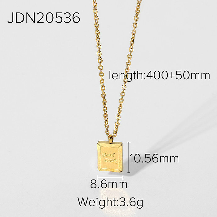 wholesale jewelry small square brand pendant stainless steel necklace jewelry