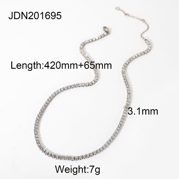 fashion goldplated stainless steel cubic zircon necklace wholesale jewelry