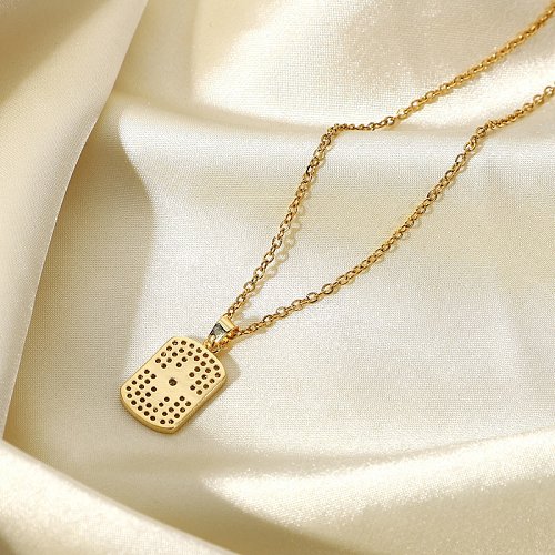 New 18K Gold Plated Jewelry Stainless Steel Octagonal Star Womens Necklace