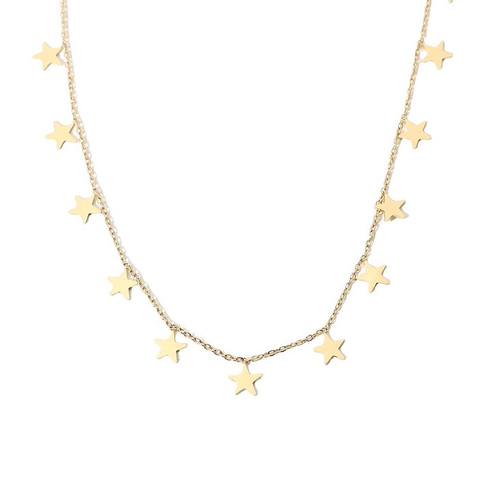 pendentif gland étoile collier en acier inoxydable plaqué or bijoux en gros