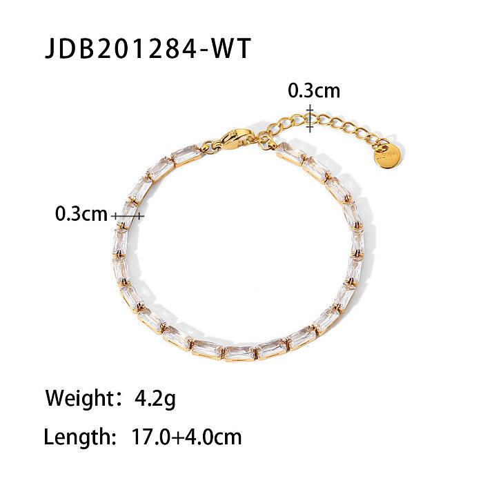 Fashion Geometric Stainless Steel Bracelets Inlay Zircon Stainless Steel Bracelets