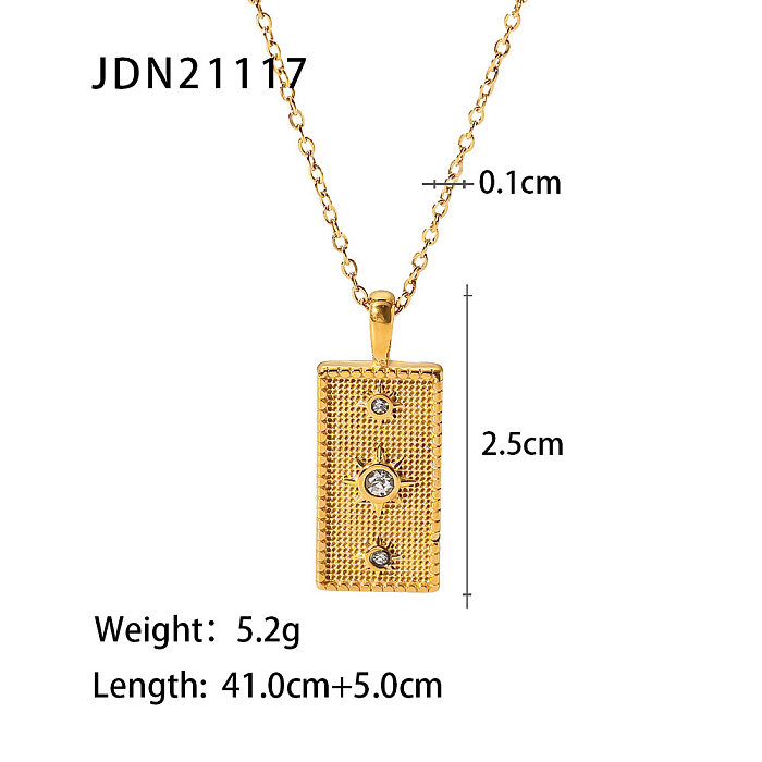 Fashion Sun Stainless Steel Necklace Gold Plated Zircon Stainless Steel Necklaces