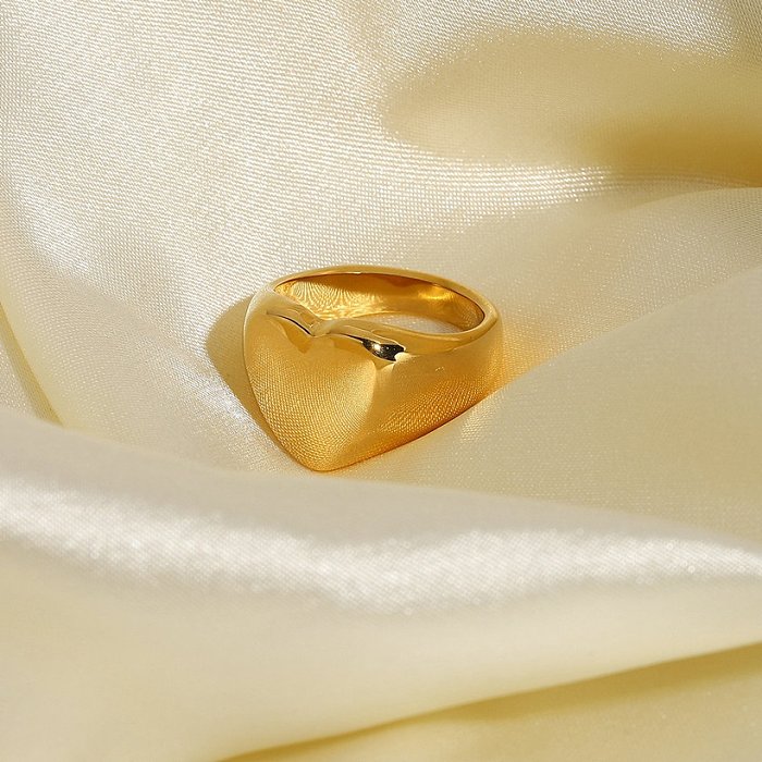 Korean thick hollow heart stainless steel ring