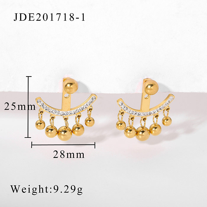 Boucles d'oreilles en acier inoxydable pendentif gland simple perle ronde bijoux en gros