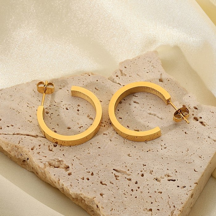wholesale jewelry Cshaped stainless steel opening earrings jewelry