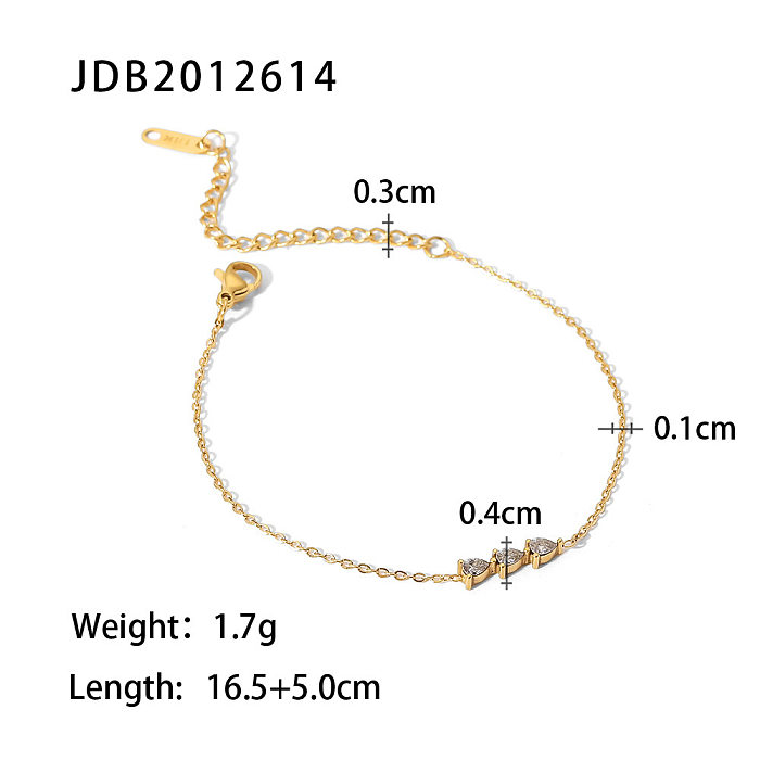 Fashion Geometric Stainless Steel Bracelets Inlay Zircon Stainless Steel Bracelets