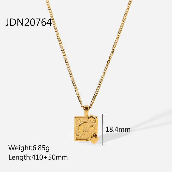 goldplated stainless steel party gift embossed diamond pendant necklace