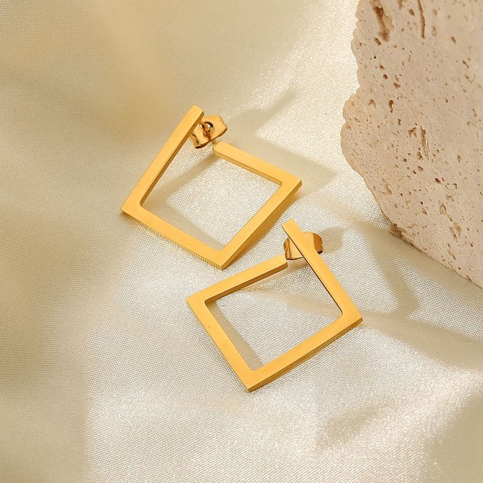 großhandel schmuck edelstahl quadrat mode ohrringe schmuck