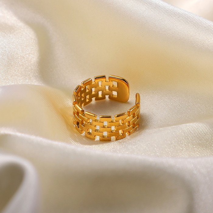 European and American fashion trend open ring 18K goldplated stainless steel ring