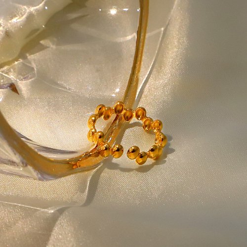 new titanium steel plating 18k gold stainless steel small gold beanie open ring