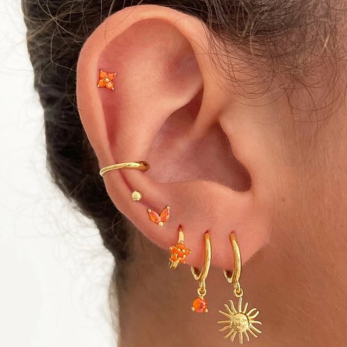 Boucles d'oreilles en acier inoxydable Fashion Sun Placage Boucles d'oreilles en acier inoxydable