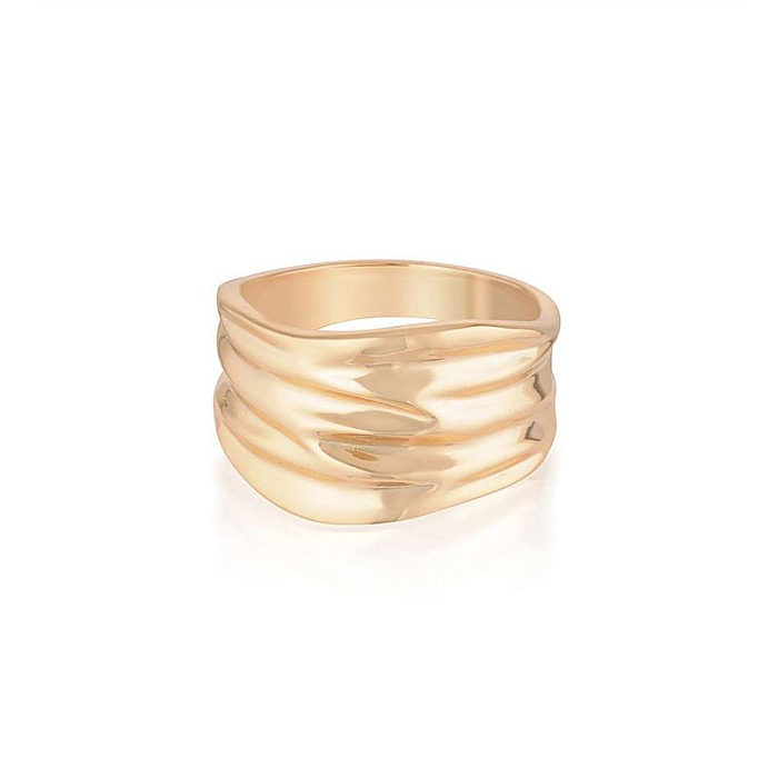 Simple Titanium Steel Plated Irregular Ring