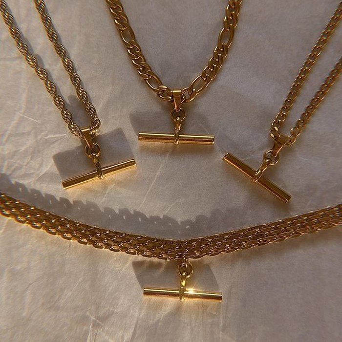 Fashion Geometric Stainless Steel Necklace Plating Stainless Steel Necklaces