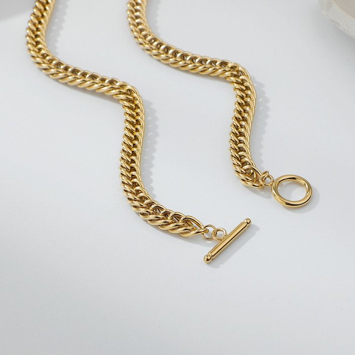 Cuban Thick 14K Gold Plated Stainless Steel Necklace