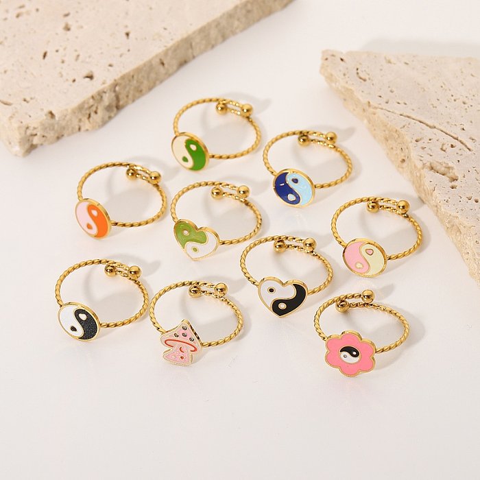 jewelry wholesale jewelry new stainless steel metal adjustable color drip ring
