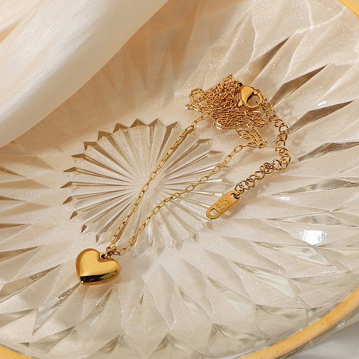 vente en gros bijoux pendentif coeur bijoux collier en acier inoxydable
