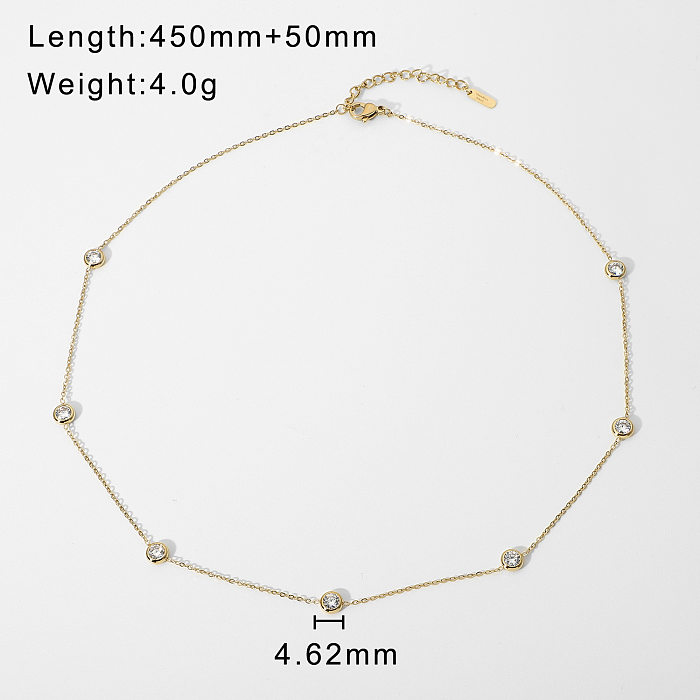 fashion stainless steel zircon chain necklace