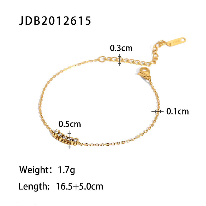 Fashion Geometric Stainless Steel Bracelets Inlay Zircon Stainless Steel Bracelets
