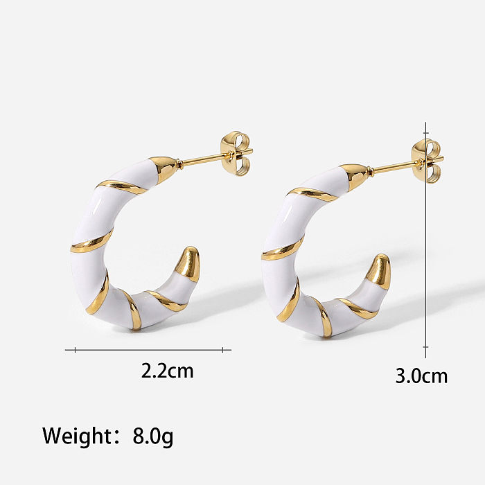 WomenS Fashion Simple Style Geometric Stainless Steel No Inlaid Earrings Plating Stainless Steel Earrings