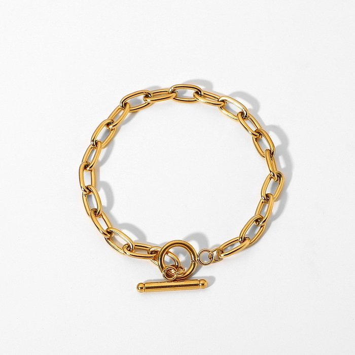 colar de pulseira banhado a ouro retrô de aço inoxidável fivela OT atacado jóias