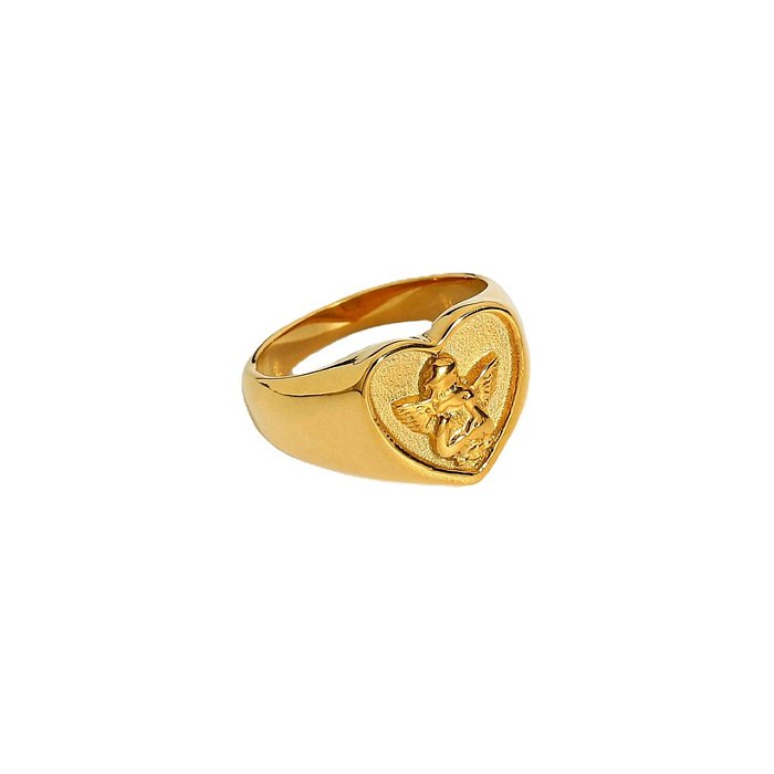 Fashion Round Angel Stainless Steel Ring