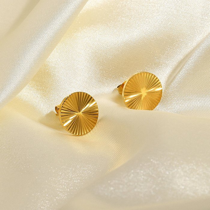 Mode vergoldete runde Ohrringe aus Edelstahl