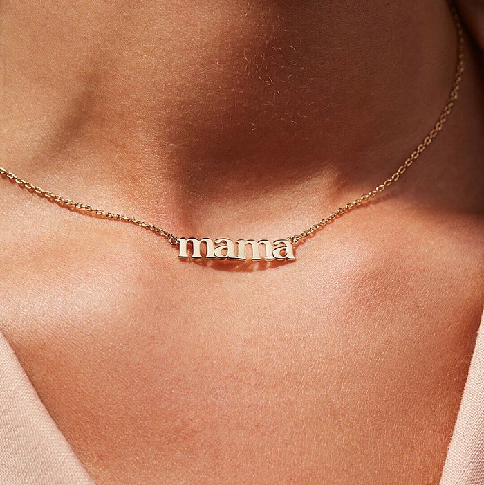 European and American stainless steel electroplated letter pendant same paragraph 18K gold stainless steel necklace for women