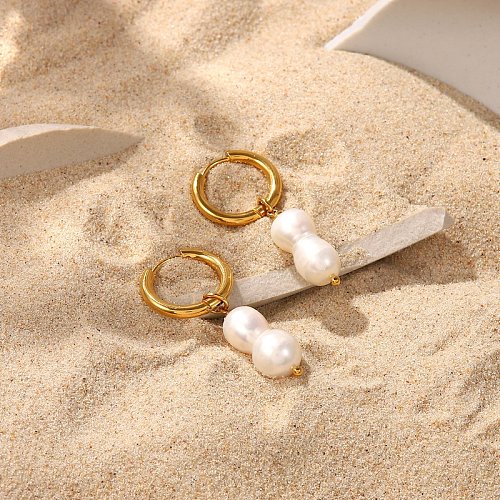 Fashion new 18K gold stainless steel earrings