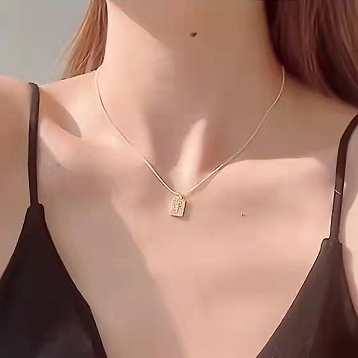 Nova joia folheada a ouro 18K de aço inoxidável estrela octogonal colar feminino
