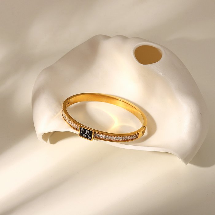 nova pulseira de zircônia quadrada em forma de coração em ouro 18k em ouro XNUMXk