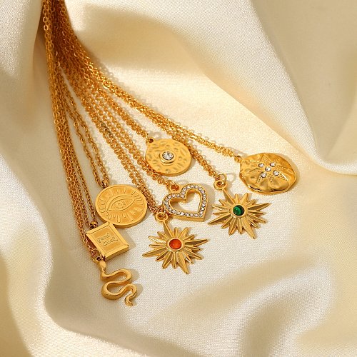 Fashion Titanium Steel Necklace Plated18K Gold Stainless Steel Necklace