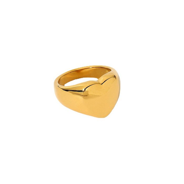 Korean thick hollow heart stainless steel ring