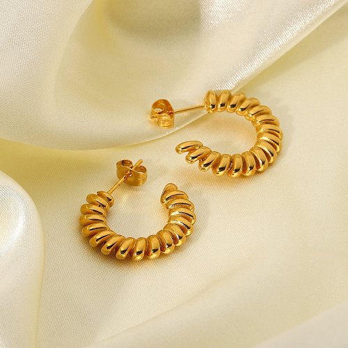 Wholesale Jewelry Spiral Twisted Stainless Steel Earrings jewelry