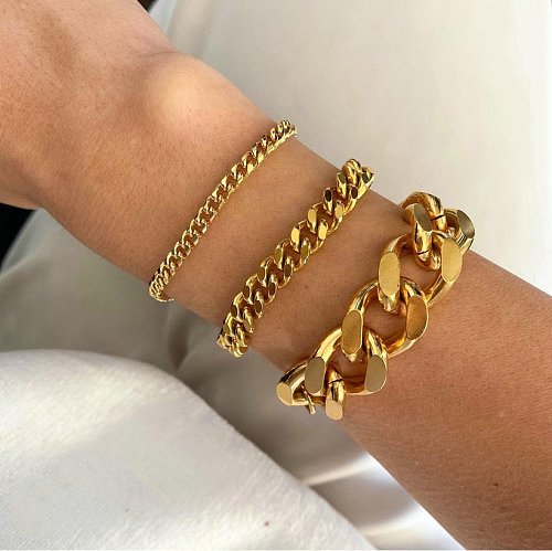 Punk Cuban 18K Gold Plated Stainless Steel Bracelet
