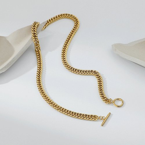 Cuban Thick 14K Gold Plated Stainless Steel Necklace