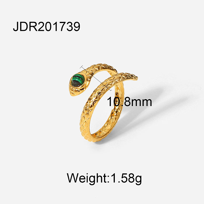 New 18K Gold Plated Stainless Steel Geometric Colorful Oil Drop Rings