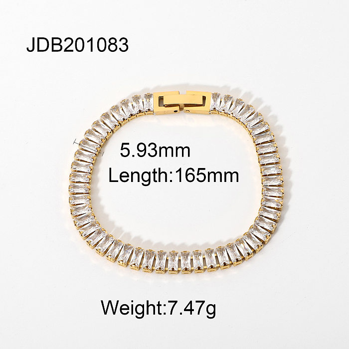 Fashion Geometric Stainless Steel Bracelets Inlay Zircon Stainless Steel Bracelets