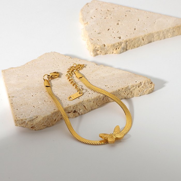 Nova pulseira de corrente de osso de colarinho de jóias de aço inoxidável pulseira de corrente de cobra borboleta punk