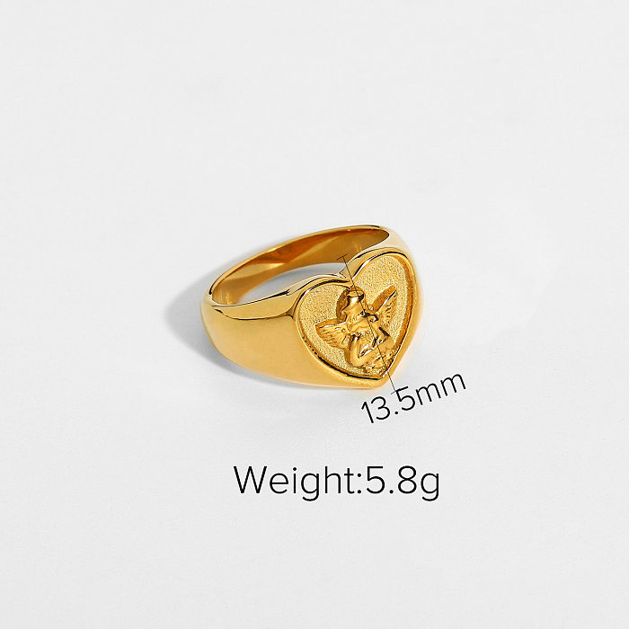 Fashion Round Angel Stainless Steel Ring