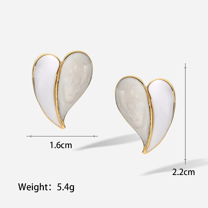 WomenS Fashion Simple Style Commute Heart Stainless Steel No Inlaid Earrings Plating Stainless Steel Earrings