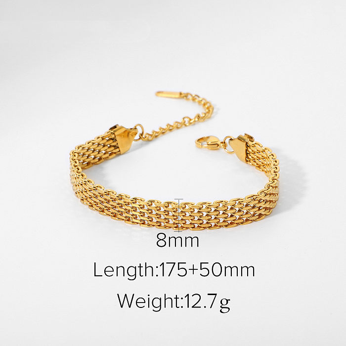 Retro Geometric Stainless Steel Bracelets Stripe Stainless Steel Bracelets