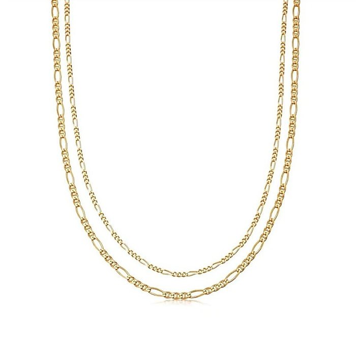 simple twolayer 18K goldplated stainless steel necklace