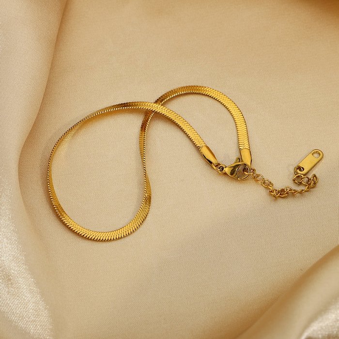 Tornozeleira de corrente de cobra cubana de 3 MM Miami empilhada banhada a ouro 316L de aço inoxidável joia