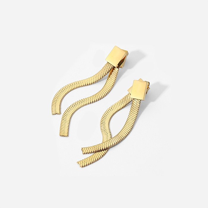 Modische geometrische Edelstahl-Ohrringe, die keine eingelegten Edelstahl-Ohrringe überziehen
