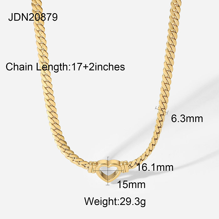 Nuevo collar con colgante cuadrado geométrico de acero inoxidable chapado en oro de 14 quilates de estilo retro