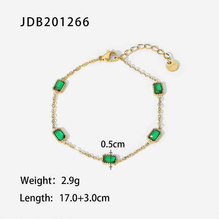 Fashion Geometric Stainless Steel Bracelets Inlay Zircon Stainless Steel Bracelets