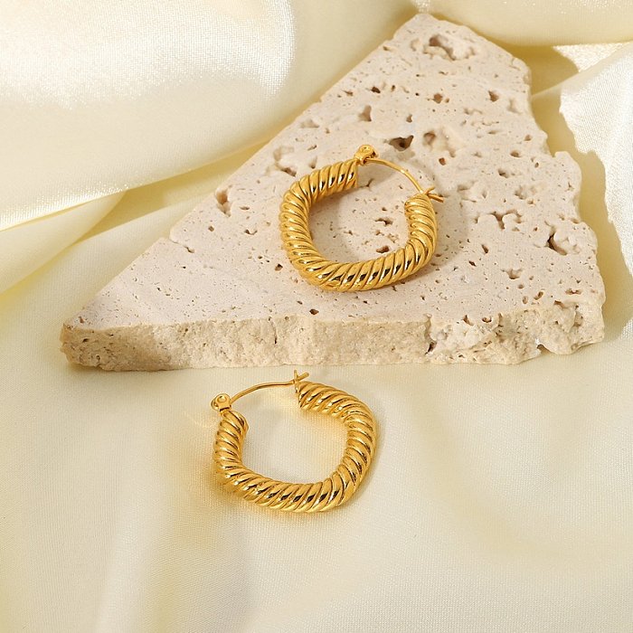 مجوهرات بالجملة هندسية متعرجة Cshaped الفولاذ المقاوم للصدأ أقراط مجوهرات