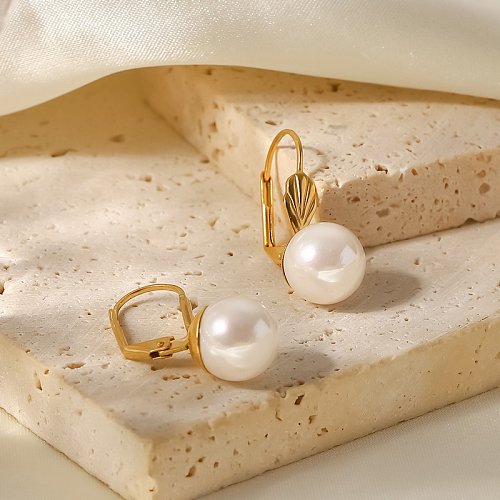 Fashion Geometric Stainless Steel Earrings Plating Pearl Stainless Steel Earrings