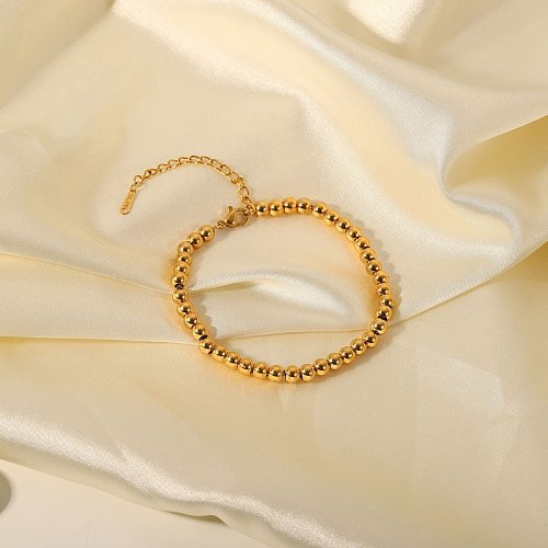 New Style 18 Karat vergoldetes Edelstahlarmband mit geometrischen Perlen