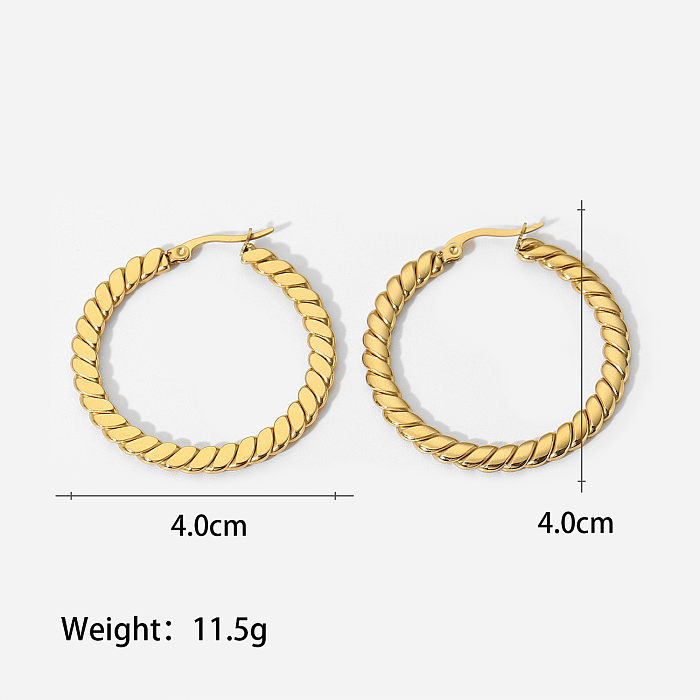 WomenS Fashion Simple Style Circle Stainless Steel No Inlaid Earrings Plating Stainless Steel Earrings